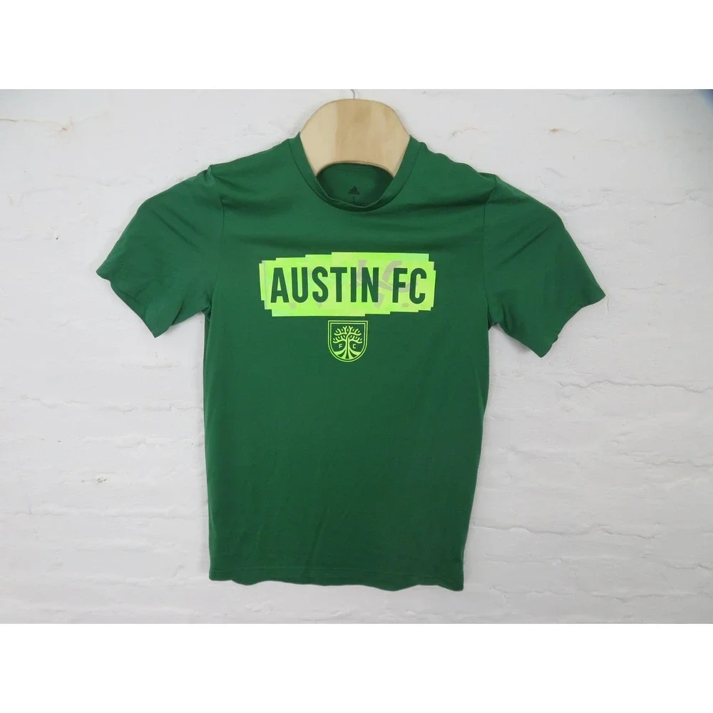 Austin FC Shirt Mens Small Green Adidas MLS Soccer Aeroready Graphic Performance